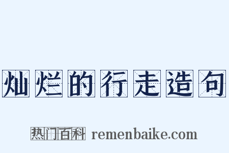 灿烂的行走造句是什么意思的图片